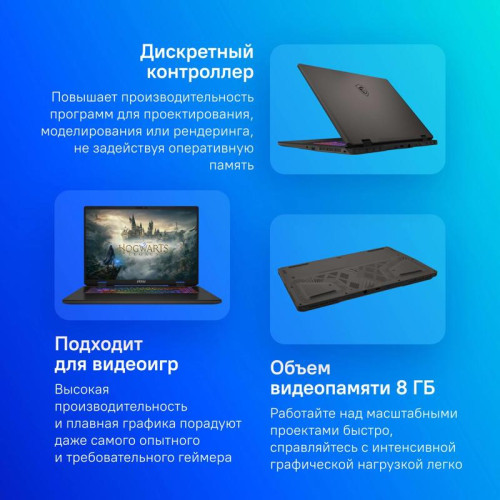 Ноутбук MSI Sword 17 HX B13VFKG-099XRU Core i7 13700HX 16Gb SSD1Tb NVIDIA GeForce RTX4060 8Gb 17