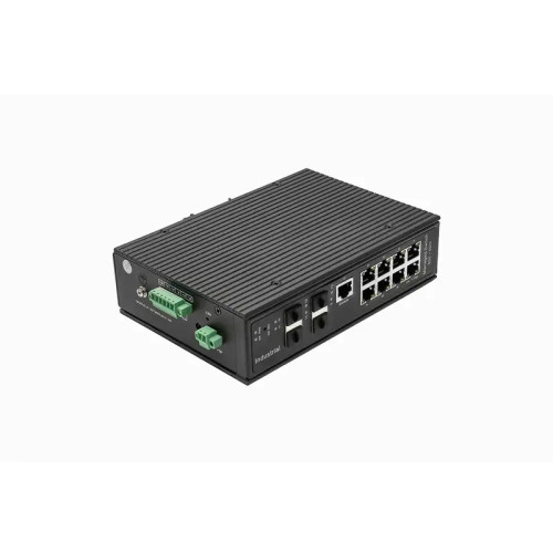 Промышленный управляемый (L2+) коммутатор Gigabit Ethernet на 8GE RJ45 + 4 GE SFP порта с функцией мониторинга температуры/ влажности/ напряжения. Порты: 8 x GE (10/100/1000Base-T) + 4 x GE SFP (1000Base-X). Уровень управления L2+. Встроенная система мони Промышленный управляемый (L2+) коммутатор Gigabit Ethernet на 8GE RJ45 + 4 GE SFP порта с функцией мониторинга температуры/ влажности/ напряжения. Порты: 8 x GE (10/100/1000Base-T) + 4 x GE SFP (1000Base-X). Уровень управления L2+. Встроенная система мони