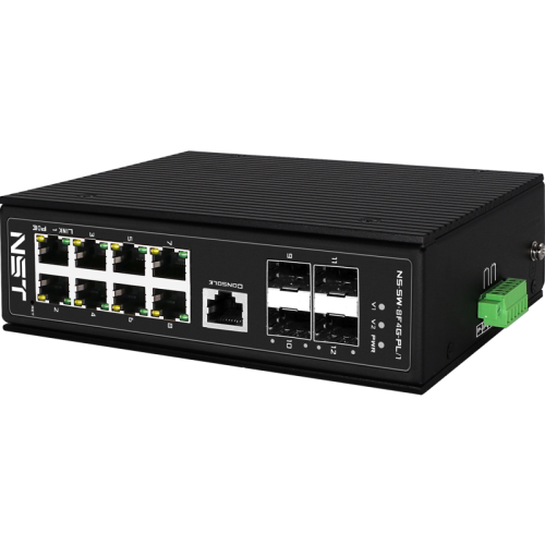 Промышленный управляемый L2 PoE коммутатор Fast Ethernet на 8 FE RJ45 PoE + 4 GE SFP порта. Порты: 8x10/100Base-T, 4x100/1000Base-X. Порты PoE: 1-2 - до 90W (IEEE 802.3af/at/bt),3-8 - до 30W (IEEE 802.3af/at). Автоматическое определение PoE устройств. Сум