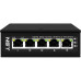 Промышленный коммутатор Gigabit Ethernet на 5GE RJ45 портов. Порты: 5 x GE (10/100/1000Base-T). Встроенная грозозащита 6кВ. Питание: 3 x входа DC9-57V(6W). БП в комплект НЕ входит. Монтаж на DIN-рейку или на стену (крепление в комплекте). Поддержка режима