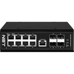 Промышленный управляемый L2 PoE коммутатор Fast Ethernet на 8 FE RJ45 PoE + 4 GE SFP порта. Порты: 8x10/100Base-T, 4x100/1000Base-X. Порты PoE: 1-2 - до 90W (IEEE 802.3af/at/bt),3-8 - до 30W (IEEE 802.3af/at). Автоматическое определение PoE устройств. Сум