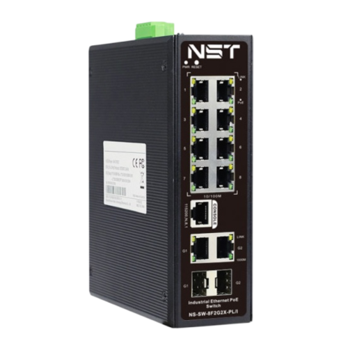 Промышленный управляемый L2 PoE коммутатор Fast Ethernet на 8 FE RJ45 PoE + 2 GE RJ45 + 2 GE SFP порта/ Промышленный управляемый L2 PoE коммутатор Fast Ethernet на 8 FE RJ45 PoE + 2 GE RJ45 + 2 GE SFP порта. Порты: 8x10/100Base-T, 2x10/100/1000Base-T, 2x1