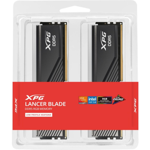 Память DDR5 2x16GB 6400MHz A-Data AX5U6400C3216G-DTLABRBK XPG Lancer RGB RTL PC5-51200 CL32 DIMM 288-pin 1.4В kit dual rank с радиатором Ret