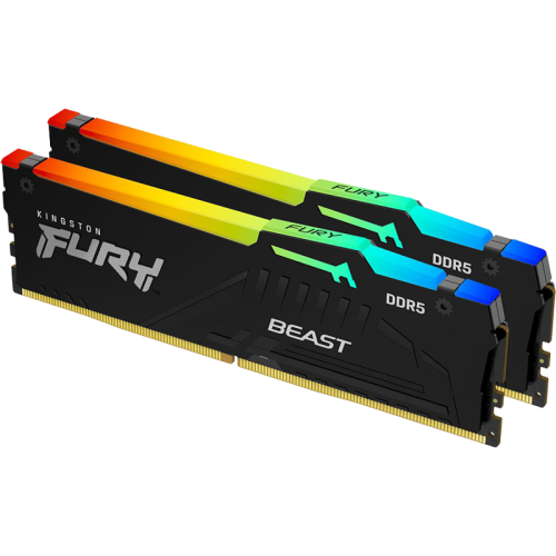 Память оперативная/ Kingston 64GB 5600MT/s DDR5 CL36 DIMM (Kit of 2) FURY Beast RGB