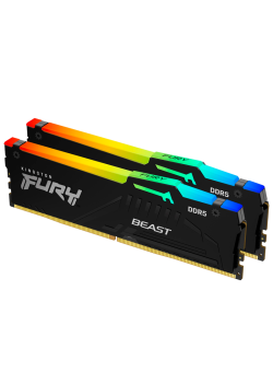 Память оперативная/ Kingston 16GB 5200MT/s DDR5 CL40 DIMM (Kit of 2) FURY Beast RGB XMP