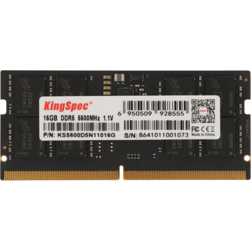 Оперативная память DDR5 16GB 5600MHz Kingspec KS5600D5N11016G RTL PC5-41600 CL40 SO-DIMM 288-pin 1.1В single rank Ret [KS5600D5N11016G]
