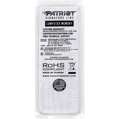 Оперативная память DDR5 8Gb 4800MHz Patriot PSD58G480041S RTL PC5-38400 CL40 SO-DIMM 260-pin 1.1В single rank Ret [PSD58G480041S]