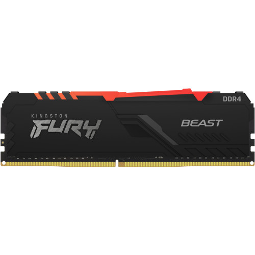 Память оперативная/ Kingston 16GB 2666MHz DDR4 CL16 DIMM 1Gx8 FURY Beast RGB