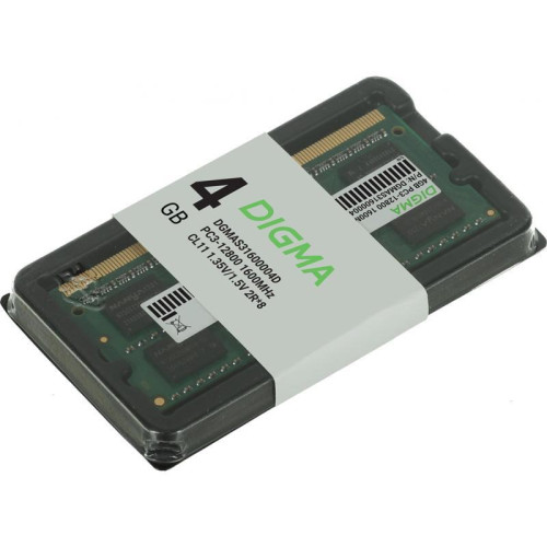 Оперативная память DDR3 4GB 1600MHz Digma DGMAS31600004D RTL PC3-12800 CL11 SO-DIMM 204-pin 1.35В dual rank Ret [DGMAS31600004D]