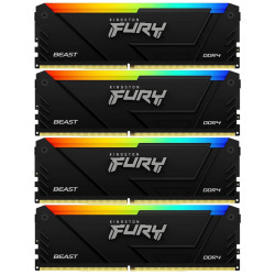 Память оперативная/ Kingston 32GB 3200MT/s DDR4 CL16 DIMM (Kit of 4) FURY Beast RGB