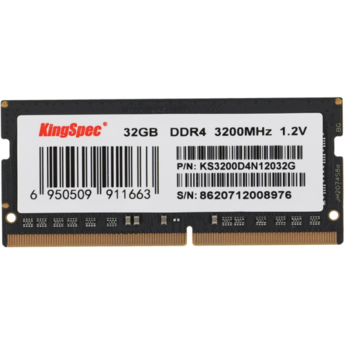 Память DDR4 32GB 3200MHz Kingspec KS3200D4N12032G RTL PC4-25600 CL22 SO-DIMM 260-pin 1.2В dual rank Ret