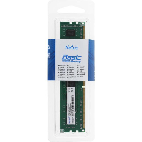 Оперативная память DDR3 8GB 1600MHz Netac NTBSD3P16SP-08 Basic RTL PC3-12800 CL11 DIMM 240-pin 1.5В dual rank Ret [NTBSD3P16SP-08]