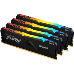 Память оперативная/ Kingston 128GB 2666MT/c DDR4 CL16 DIMM (Kit of 4) FURY Beast RGB