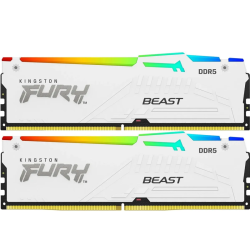 Память оперативная/ Kingston 32GB 6000MT/s DDR5 CL30 DIMM (Kit of 2) FURY Beast White RGB XMP