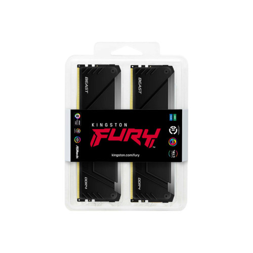 Память оперативная/ Kingston 128GB 3200MT/s DDR4 CL16 DIMM (Kit of 4) FURY Beast RGB Память оперативная/ Kingston 128GB 3200MT/s DDR4 CL16 DIMM (Kit of 4) FURY Beast RGB