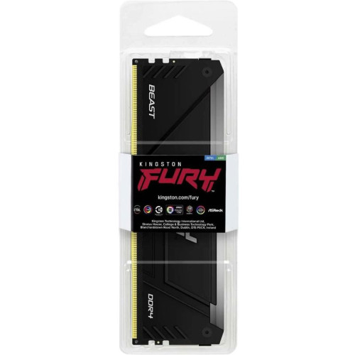 Память оперативная/ Kingston 8GB 2666MT/s DDR4 CL16 DIMM FURY Beast RGB