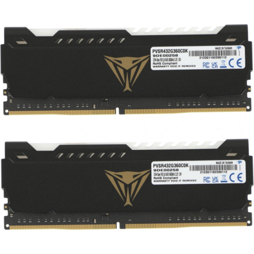 Оперативная память DDR4 2x16Gb 3600MHz Patriot PVSR432G360C0K Viper Steel RGB RTL Gaming PC4-24000 CL20 DIMM 288-pin 1.35В dual rank с радиатором Ret [PVSR432G360C0K]