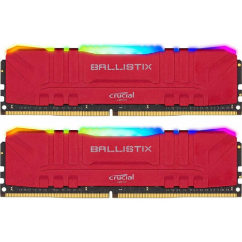 Память оперативная/ Crucial 16GB Kit (8GBx2) DDR4 3200MT/s CL16 Unbuffered DIMM 288 pin Ballistix Red RGB