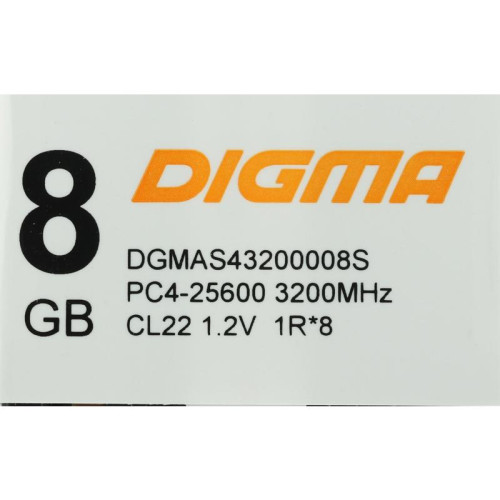 Оперативная память DDR4 8Gb 3200MHz Digma DGMAS43200008S RTL PC4-25600 CL22 SO-DIMM 260-pin 1.2В single rank Ret [DGMAS43200008S]