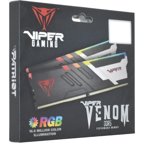 Оперативная память DDR5 2x16Gb 6800MHz Patriot PVVR532G680C34K Viper Venom RGB RTL Gaming PC5-54400 CL34 DIMM 288-pin 1.4В kit с радиатором Ret [PVVR532G680C34K]