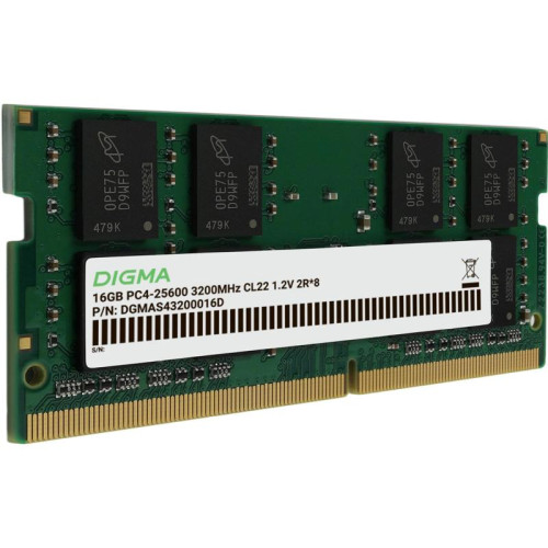Оперативная память DDR4 16Gb 3200MHz Digma DGMAS43200016D RTL PC4-25600 CL22 SO-DIMM 260-pin 1.2В dual rank Ret [DGMAS43200016D]