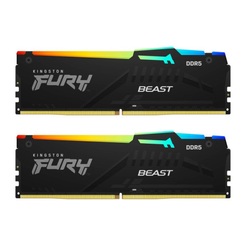 Память оперативная Kingston 16GB 5600MT/s DDR5 CL40 DIMM (Kit of 2) FURY Beast RGB XMP