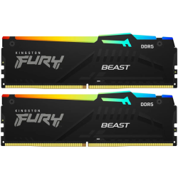 Память оперативная/ Kingston 16GB 6000MT/s DDR5 CL30 DIMM (Kit of 2) FURY Beast RGB XMP