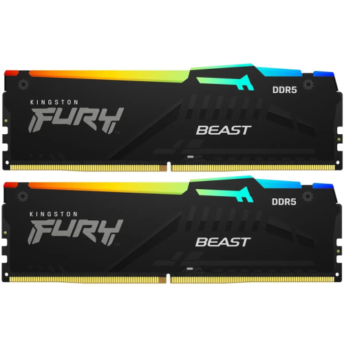 Память оперативная/ Kingston 32GB 6000MT/s DDR5 CL30 DIMM (Kit of 2) FURY Beast RGB XMP