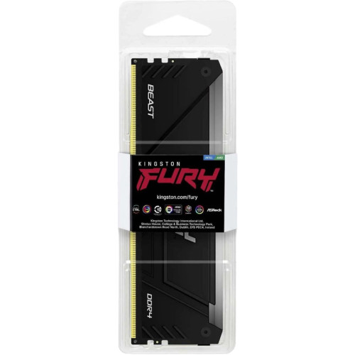 Память оперативная/ Kingston 16GB 3200MT/s DDR4 CL16 DIMM 1Gx8 FURY Beast RGB (Select Regions ONLY)