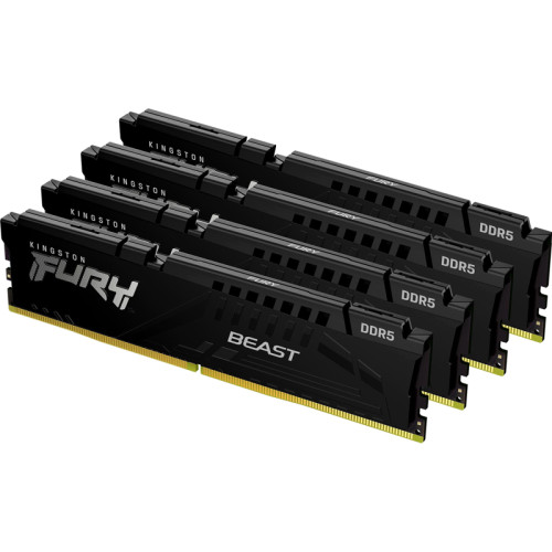 Память оперативная/ Kingston 64GB 5200MT/s DDR5 CL40 DIMM (Kit of 4) FURY Beast Black XMP