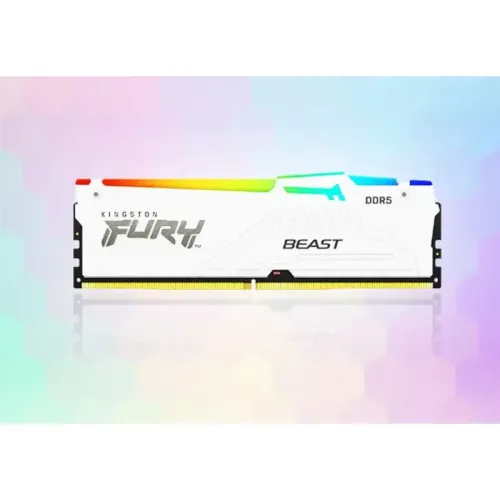 Память оперативная/ Kingston 16GB 6000MT/s DDR5 CL40 DIMM FURY Beast White RGB XMP