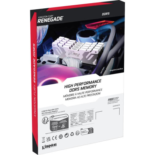 Память оперативная/ Kingston 24GB 8400MT/s DDR5 CL40 CUDIMM FURY Renegade White XMP