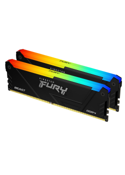 Память оперативная/ Kingston 32GB 3200MT/s DDR4 CL16 DIMM (Kit of 2) FURY Beast RGB