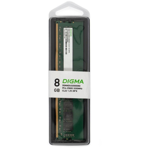 Оперативная память DDR4 8Gb 3200MHz Digma DGMAD43200008D RTL PC4-25600 CL22 DIMM 288-pin 1.2В dual rank Ret [DGMAD43200008D]