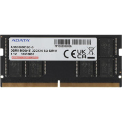 Память DDR5 32GB 5600MHz A-Data AD5S560032G-S RTL PC5-44800 CL46 SO-DIMM 262-pin 1.1В single rank Ret