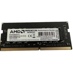 Оперативная память DDR4 4Gb 2666MHz AMD R744G2606S1S-U Radeon R7 Performance Series RTL PC4-21300 CL16 SO-DIMM 260-pin 1.2В Ret [R744G2606S1S-U]