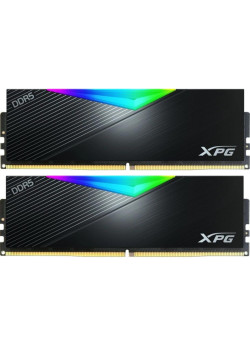 Память DDR5 2x32GB 6400MHz A-Data AX5U6400C3232G-DCLARBK XPG Lancer RGB RTL PC5-51200 CL32 DIMM 288-pin 1.4В kit dual rank с радиатором Ret