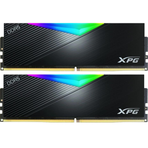 Память DDR5 2x32GB 6400MHz A-Data AX5U6400C3232G-DCLARBK XPG Lancer RGB RTL PC5-51200 CL32 DIMM 288-pin 1.4В kit dual rank с радиатором Ret
