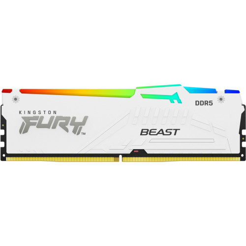 Память оперативная/ Kingston 16GB 6000MT/s DDR5 CL30 DIMM FURY Beast White RGB XMP