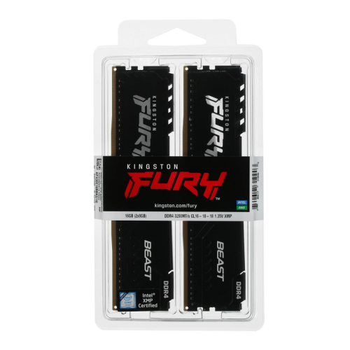 Память оперативная/ Kingston 16GB 3200MT/s DDR4 CL16 DIMM (Kit of 2) FURY Beast Black (Select Regions ONLY) Память оперативная/ Kingston 16GB 3200MT/s DDR4 CL16 DIMM (Kit of 2) FURY Beast Black (Select Regions ONLY)
