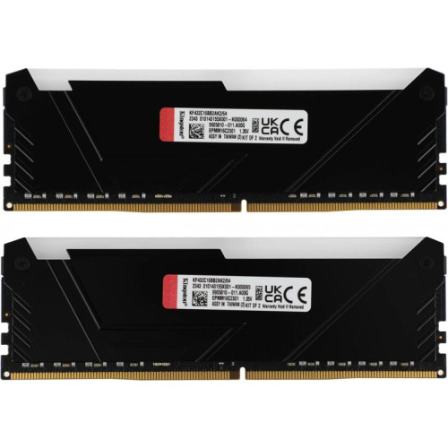 Оперативная память DDR4 2x32GB 3200MHz Kingston KF432C16BB2AK2/64 Fury Beast RGB RTL Gaming PC4-25600 CL16 DIMM 288-pin 1.35В dual rank с радиатором Ret [KF432C16BB2AK2/64]
