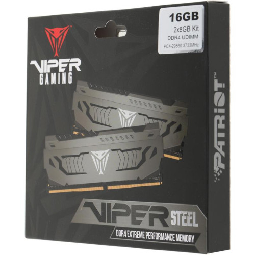 Оперативная память DDR4 2x8Gb 3733MHz Patriot PVS416G373C7K Viper Steel RTL Gaming PC4-29800 CL17 DIMM 288-pin 1.35В single rank с радиатором Ret [PVS416G373C7K]