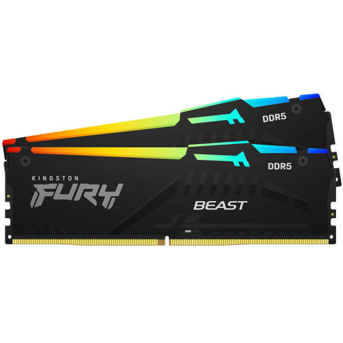 Память оперативная/ Kingston 64GB 6000MT/s DDR5 CL40 DIMM (Kit of 2) FURY Beast RGB XMP