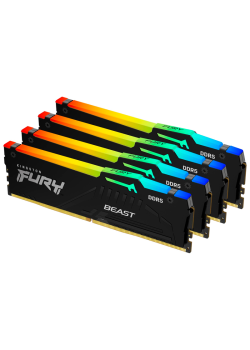 Память оперативная Kingston 64GB 5200MT/s DDR5 CL40 DIMM (Kit of 4) FURY Beast RGB XMP