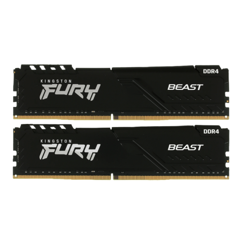 Память оперативная/ Kingston 32GB 3200MT/s DDR4 CL16 DIMM (Kit of 2) 1Gx8 FURY Beast Black (Select Regions ONLY)