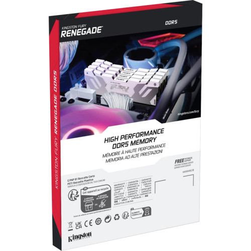 Память оперативная/ Kingston 16GB 6400MT/s DDR5 CL32 DIMM FURY Renegade White XMP