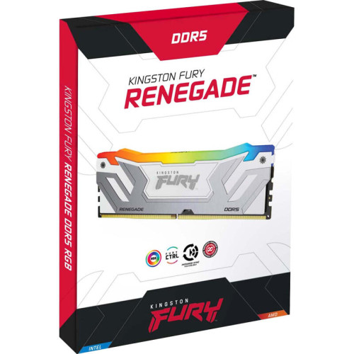 Память оперативная/ Kingston 24GB 8400MT/s DDR5 CL40 CUDIMM FURY Renegade RGB White XMP Память оперативная/ Kingston 24GB 8400MT/s DDR5 CL40 CUDIMM FURY Renegade RGB White XMP