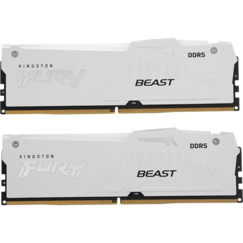 Память оперативная/ Kingston 32GB 6400MT/s DDR5 CL32 DIMM (Kit of 2) FURY Beast White RGB EXPO