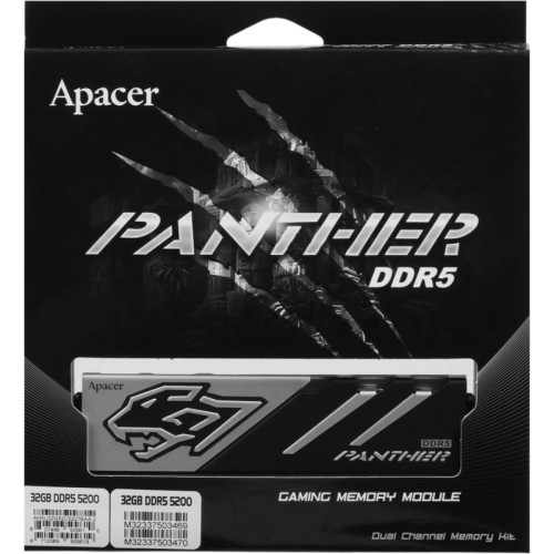 Модуль памяти APACER DIMM DDR5-5200 32GB (16GBx2) AH5U32G52C5227BAA-2 Модуль памяти APACER DIMM DDR5-5200 32GB (16GBx2) AH5U32G52C5227BAA-2