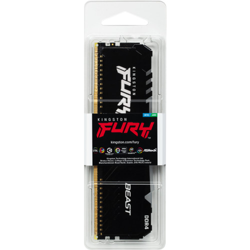 Память оперативная/ Kingston 8GB 2666MHz DDR4 CL16 DIMM FURY Beast RGB